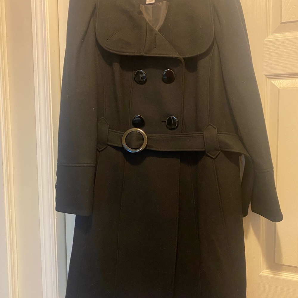 Worthington Elegant Black Double-Breasted Coat